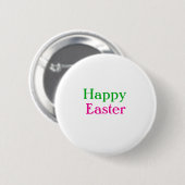 Happy Oster boho grün rosa Kinder geben Namen Button (Vorne & Hinten)