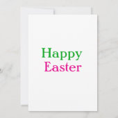 Happy Oster boho grün rosa Kinder geben Namen Einladung (Rückseite)