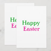 Happy Oster boho grün rosa Kinder geben Namen Einladung (Vorne/Hinten)