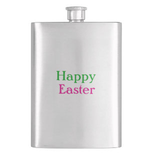 Happy Oster boho grün rosa Kinder geben Namen Flachmann