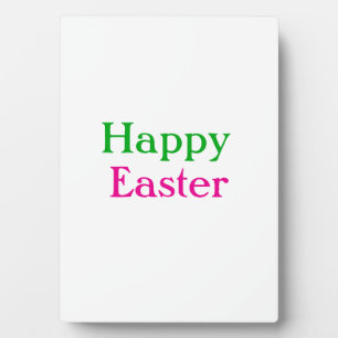 Happy Oster boho grün rosa Kinder geben Namen Fotoplatte