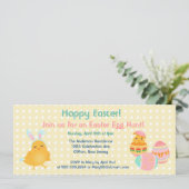Happy Oster Chicks Ostereier Ei Jagd Einladung (Stehend Vorderseite)