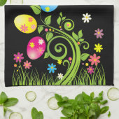 Happy Oster Floral Hintergrund Geschirrtuch (Gefaltet)