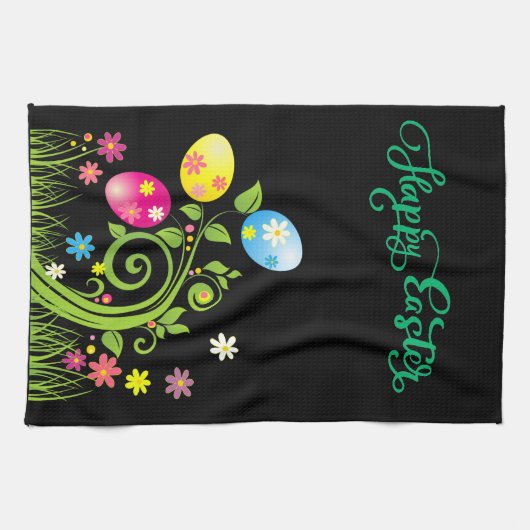 Happy Oster Floral Hintergrund Geschirrtuch (Horizontal)