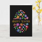 Happy Oster - Folklore inspirierte Karte (Gelbe Blume)