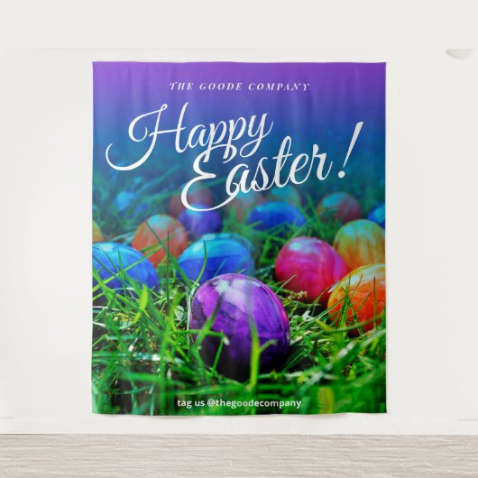 Happy Oster Frühlingsjagd| Hintergrund des Fotos Wandteppich (Vorderseite)