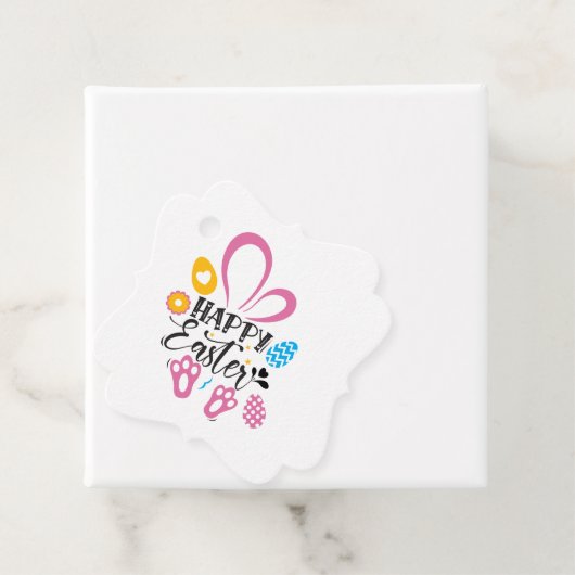 Happy Oster Niedlich Bunny mit Ostereiern Geschenkanhänger (Beispiel)