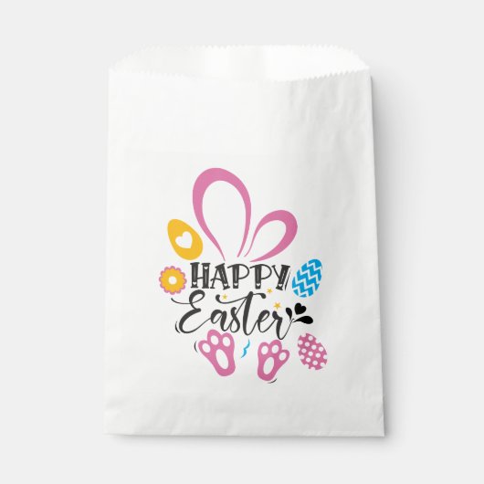Happy Oster Niedlich Bunny mit Ostereiern Geschenktütchen (Vorderseite)