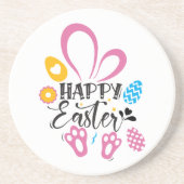 Happy Oster Niedlich Bunny mit Ostereiern Getränkeuntersetzer (Vorne)