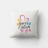 Happy Oster Niedlich Bunny mit Ostereiern Kissen (Vorderseite)
