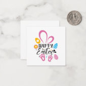 Happy Oster Niedlich Bunny mit Ostereiern Mitteilungskarte (Vorderseite/Rückseite Beispiel)