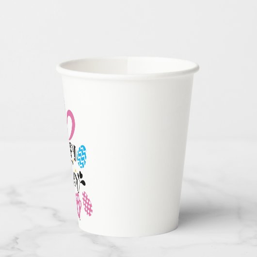 Happy Oster Niedlich Bunny mit Ostereiern Pappbecher (Links)