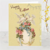Happy Osterantik Foto von Osterkarte Karte (Gelbe Blume)