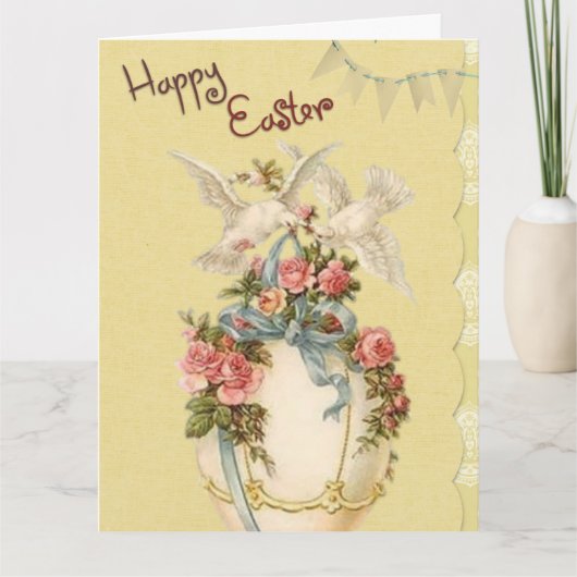 Happy Osterantik Foto von Osterkarte Karte (Vorderseite)