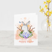 Happy Osterbild Osterkarte Karte (Gelbe Blume)