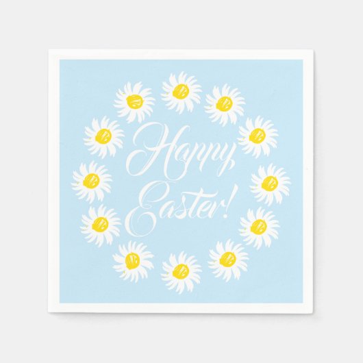 Happy Osterblue Drehbuch niedlich zaghaft Spaß Serviette (Vorderseite)