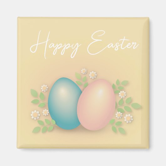 Happy Osterblütenpastellfarben Ei Magnet (Vorne)