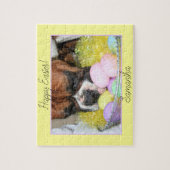 Happy Osterboxer Hund personalisiertes Puzzle (Vertikal)