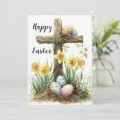 Happy Ostercard, Jesus Cross Ostereier Feiertagskarte (Stehend Vorderseite)