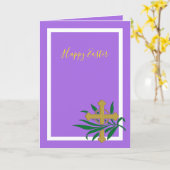 Happy Ostercross und Greenery Grußkarte Karte (Gelbe Blume)