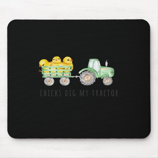 Happy Osterday Fun Chicks Dig My Traktor Mousepad (Vorne)