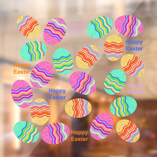 Happy Ostereier Fensteraufkleber (Blatt 2)