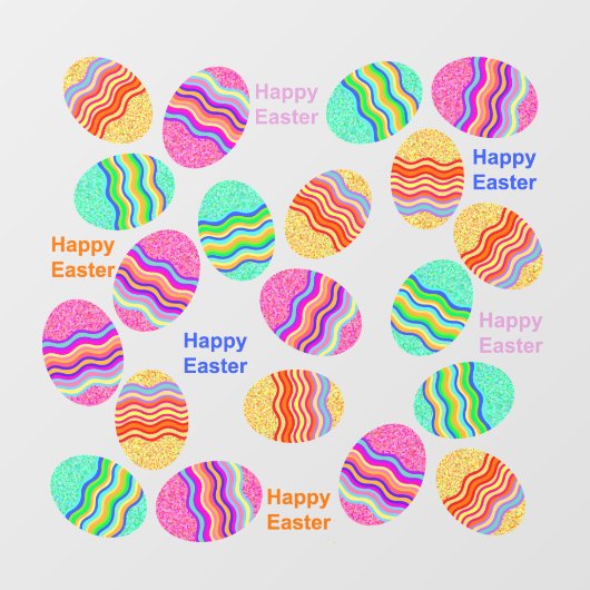 Happy Ostereier Fensteraufkleber (Blatt)