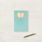 Happy Ostereier in weichblauer Blütengestaltung Post-it Klebezettel (Auf Schreibtisch)