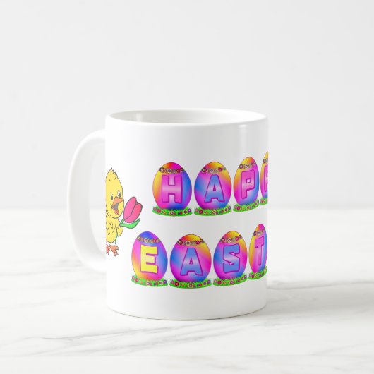Happy Ostereier mit Gelbfick & Tulip Kaffeetasse (Vorderseite Links)