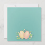 Happy Ostereier und Blume weich blau (Rückseite)
