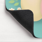 Happy Ostereier und Blume weich rosa gelb Mousepad (Ecke)
