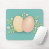 Happy Ostereier und Blume weich rosa gelb Mousepad (Mit Mouse)