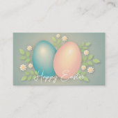 Happy Ostereier und Frühlingsblumen weich blau Begleitkarte (Vorderseite)
