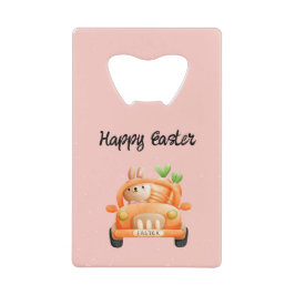 Happy Osterfahrer auf rosa Geldbeutel Flaschenöffner