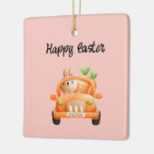 Happy Osterfahrer auf rosa Keramikornament (Links)