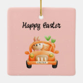 Happy Osterfahrer auf rosa Keramikornament (Rückseite)