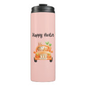 Happy Osterfahrer auf rosa Thermosbecher (Vorderseite)