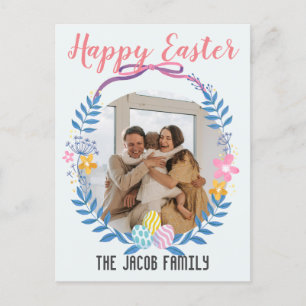 Happy Osterfamilie, Osterhase Foto Feiertagspostkarte