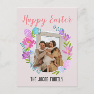 Happy Osterfamilie, Osterhase Foto Feiertagspostkarte