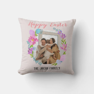Happy Osterfamilie, Osterhase Foto Kissen