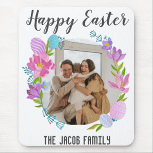 Happy Osterfamilie, Osterhase Foto Mousepad