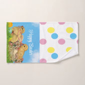 Happy Osterfarbene Eier und Hühnerhandtuch Handtuch (Handtuch)