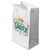 Happy Osterfarbene Ostereier Kleine Geschenktasche Geschenktüte (Rückseite Schrägansicht)