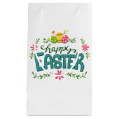 Happy Osterfarbene Ostereier Kleine Geschenktasche Geschenktüte (Vorderseite)
