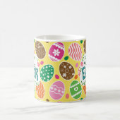 Happy Osterfarbene Ostereier Muster gelb Kaffeetasse (Mittel)