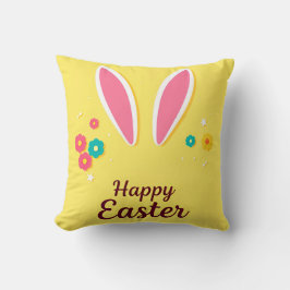 Happy Osterfeier Card mit sonnigen Ohren Kissen