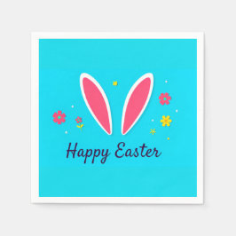 Happy Osterfeier Card mit sonnigen Ohren Serviette