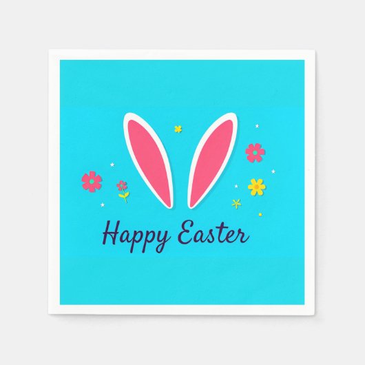 Happy Osterfeier Card mit sonnigen Ohren Serviette (Vorderseite)
