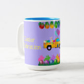Happy Osterfeier Zwei Tone Kaffee Tasse (Vorderseite Links)