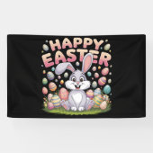 Happy Osterfest 2025 Eier Bunny Niedlich Rabbit Banner (Horizontal)